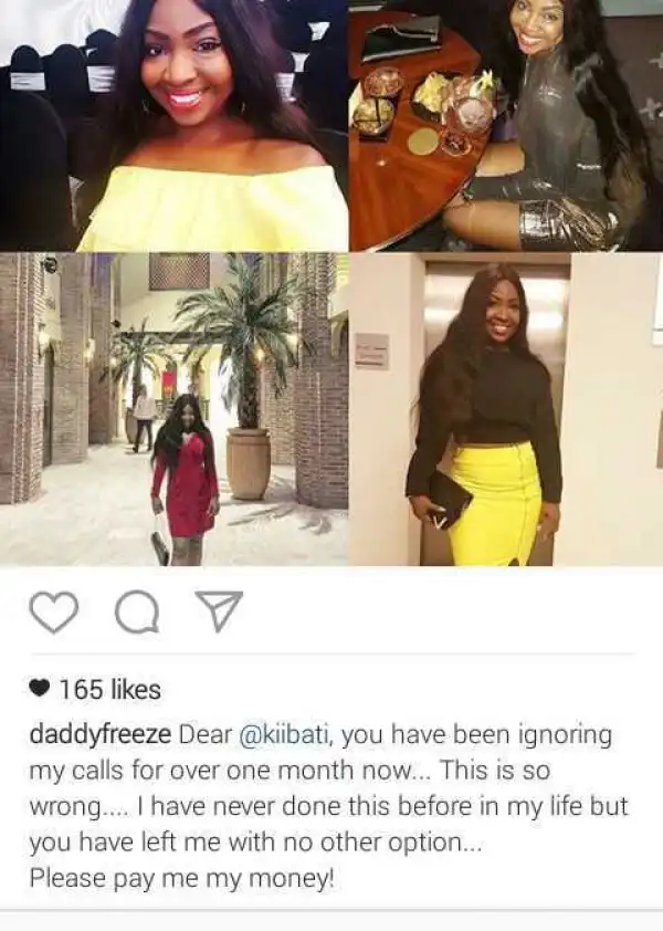 Freeze Calls Out TV Presenter Kiibati Bankole For Owing Him Money And Refusing To Pick His Calls